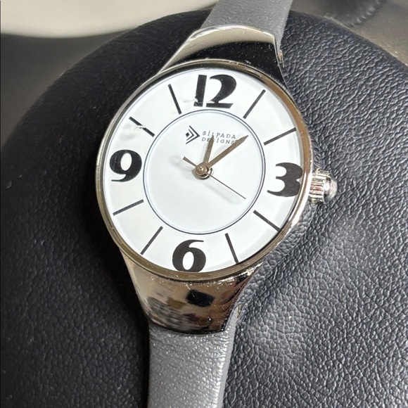 Silpada Silver Buckle Gray Strap Watch Working main image 9